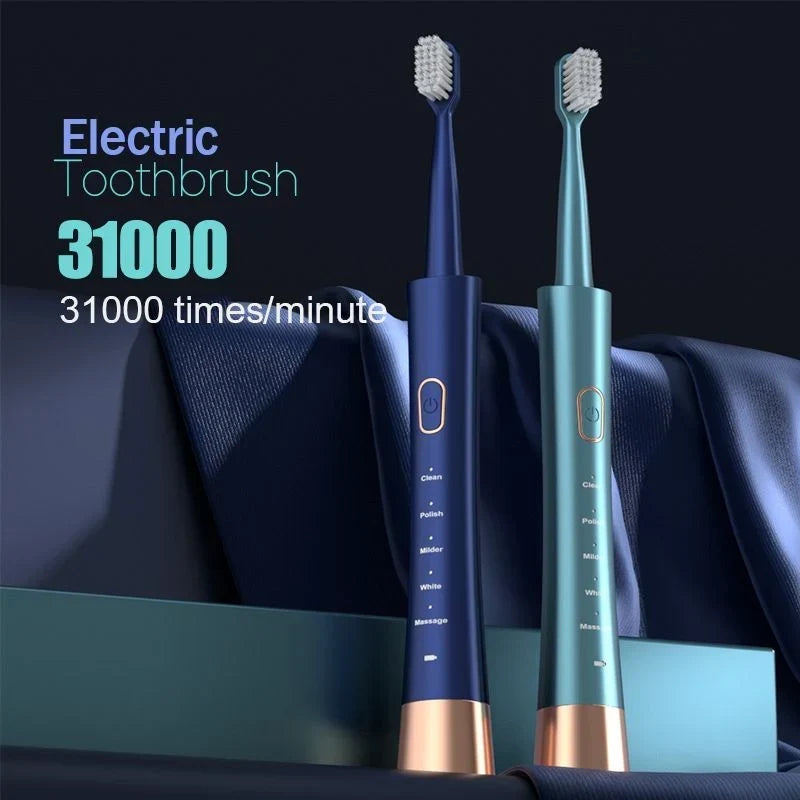 Electric toothbrush positioned for everyday oral care