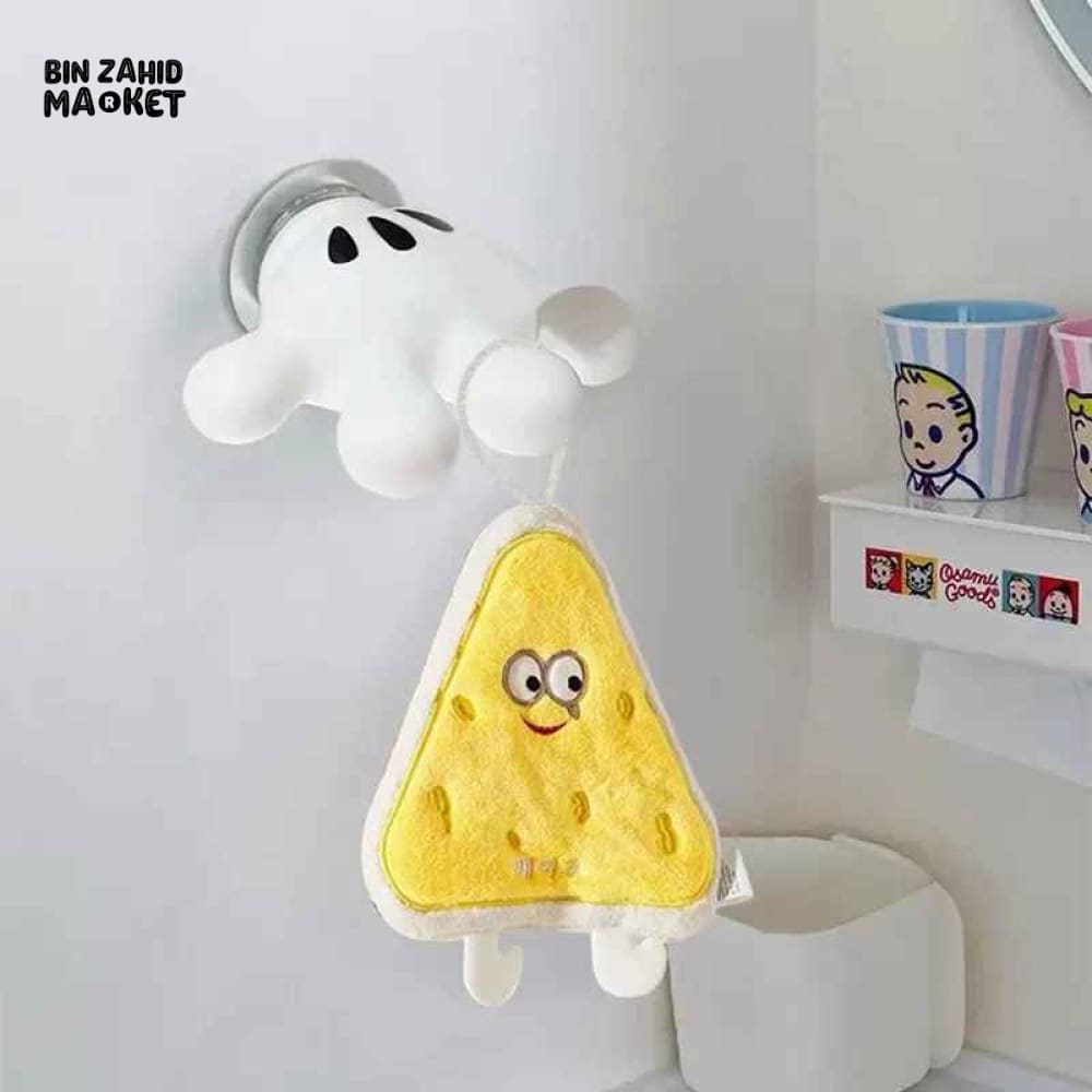 Suction cup base of the cartoon hand wall hook