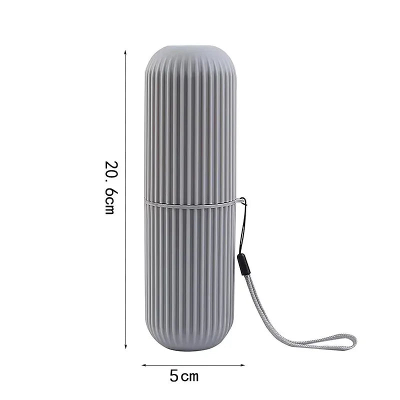 Protective travel case holding a toothbrush securely