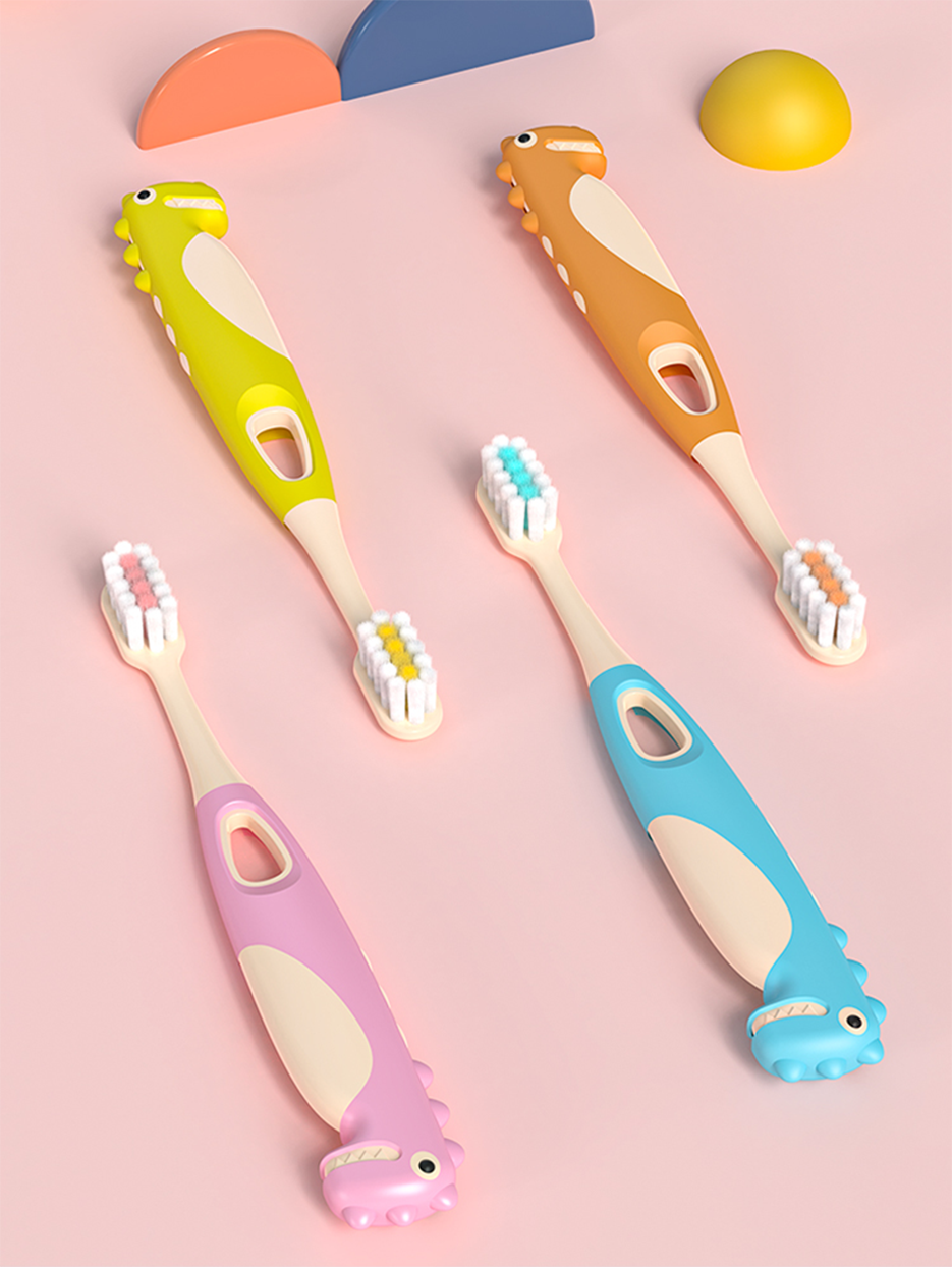 Soft toothbrushes for children aged 2 to 12, shown as an 8-pack