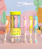 Eight soft children's toothbrushes suitable for ages 2 to 12