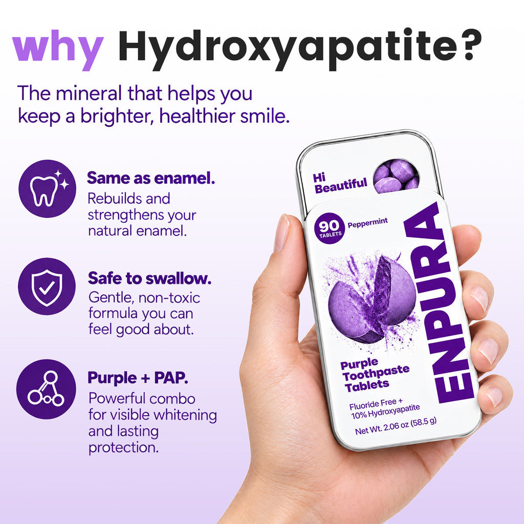 Hydroxyapatite toothpaste tablets for everyday dental hygiene