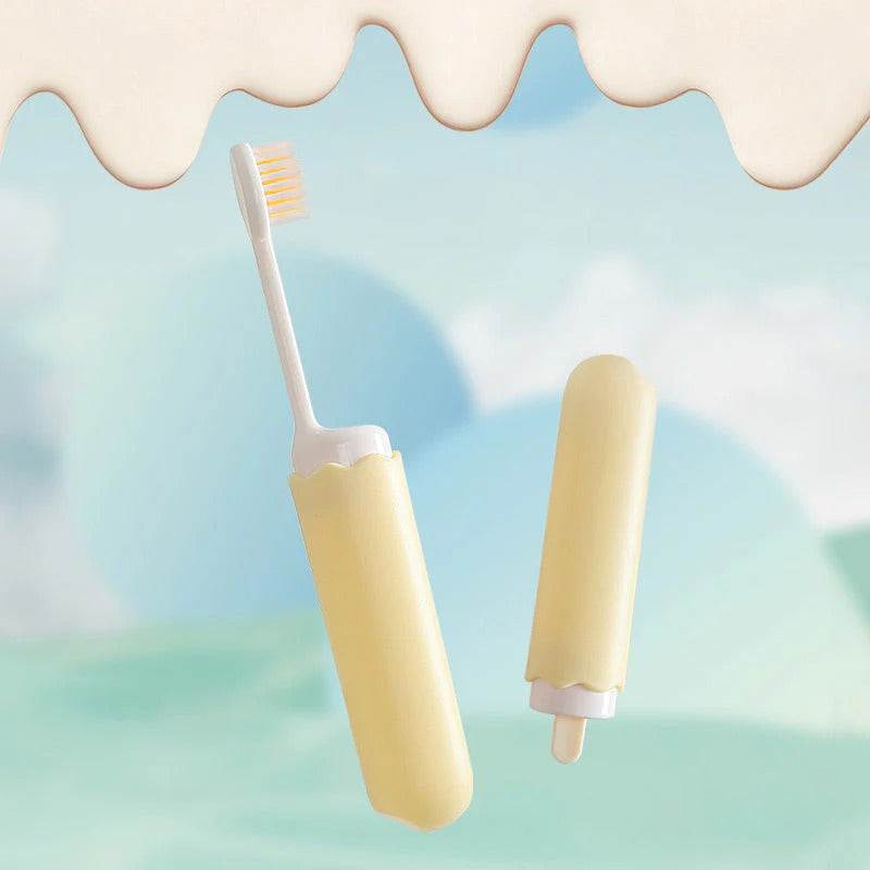 Close-up of the toothbrush handle and ventilated storage case