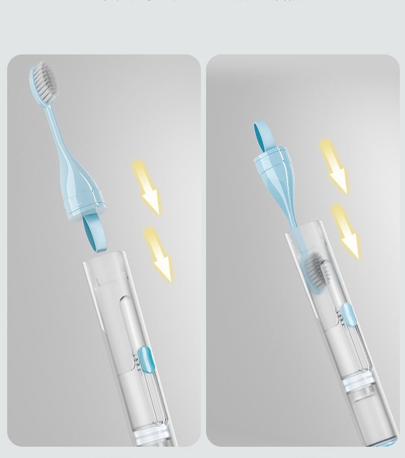 Refillable toothbrush for convenient fresh breath throughout the day