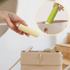 Travel toothbrush folded neatly inside its ventilated protective case