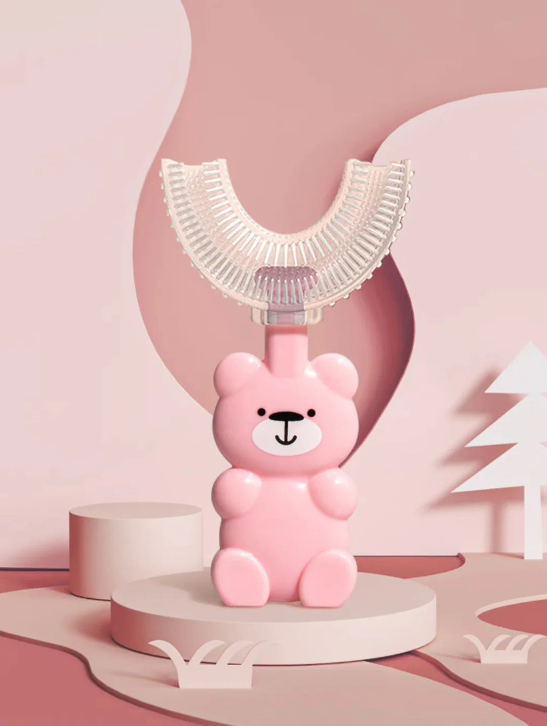 Teddy Bear U-Shaped Toothbrush for Kids