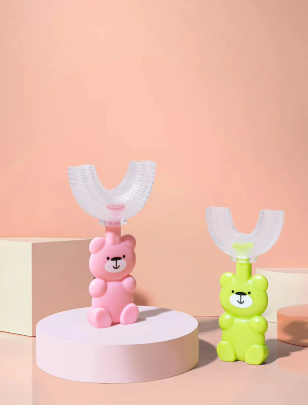 Teddy Bear U-Shaped Toothbrush for Kids