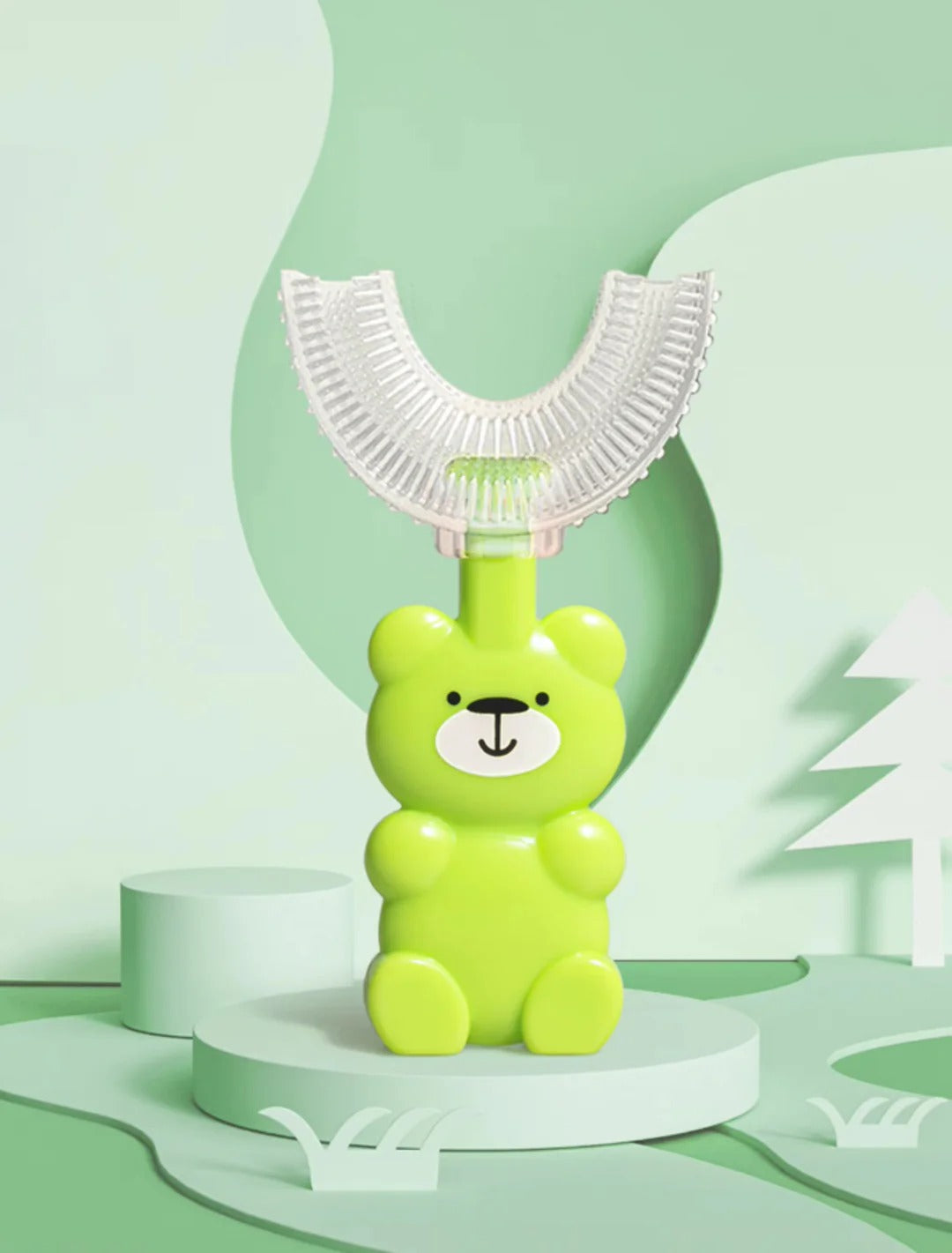 Teddy Bear U-Shaped Toothbrush for Kids