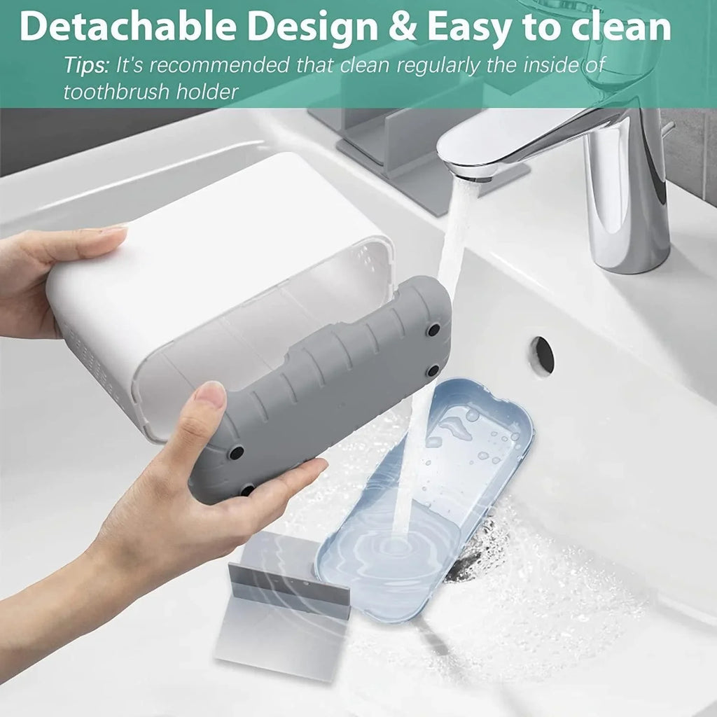 Toothbrush Holder Grey Bathroom Organiser