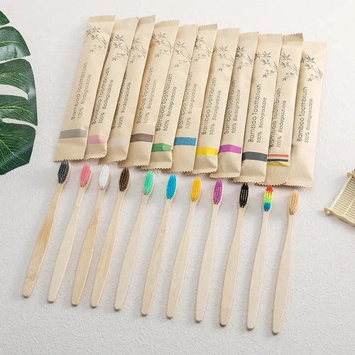 10x Bamboo Toothbrush
