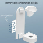 Practical bathroom organiser for keeping a toothbrush upright