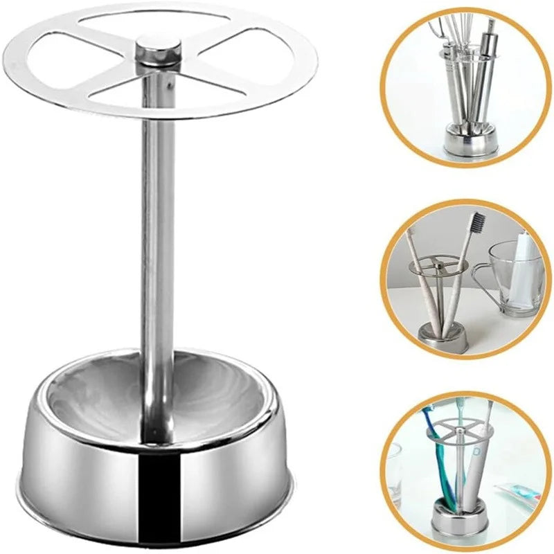 Compact four-slot toothbrush holder for tidy, space-saving bathroom storage