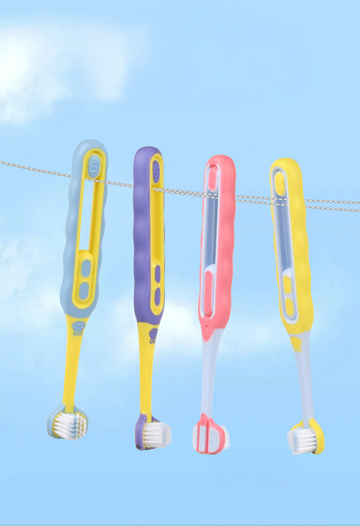Soft toothbrush set shown ready for gentle daily tooth cleaning