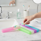 Toothbrush stored inside a compact travel case