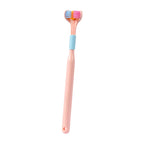 Soft-bristle toothbrush designed to reach multiple tooth surfaces
